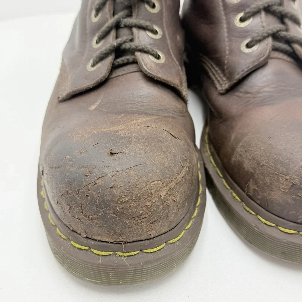 Dr Martens AirWair Steel Toe Work Boots Mens 11 Brown Leather Slip Resistant EH